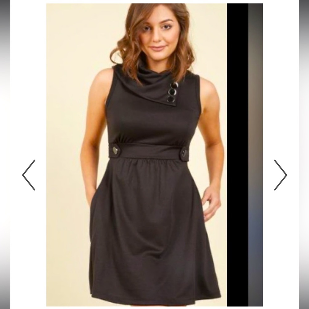 ELF QUEEN Sleeveless “LBD” Black Dress Size M 100% Cotton Stretch